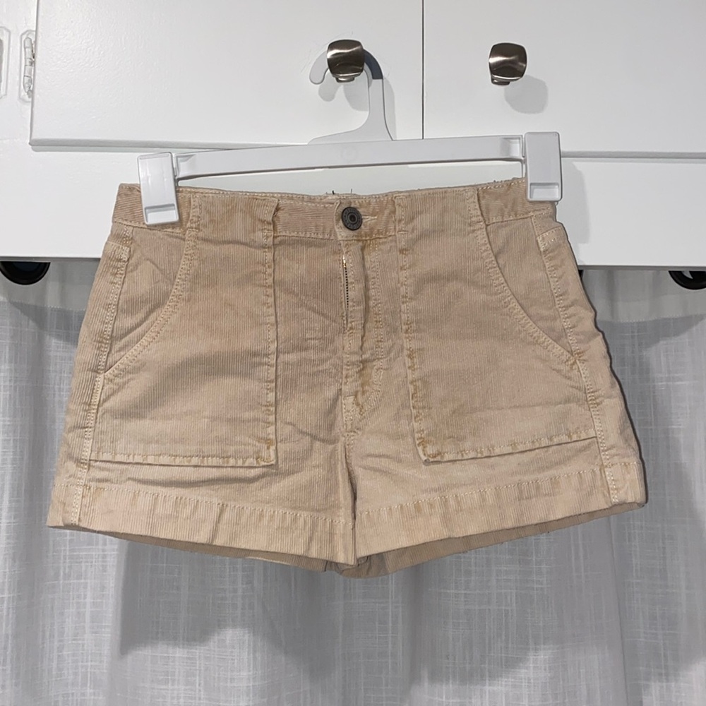 Corduroy Khaki Short Shorts